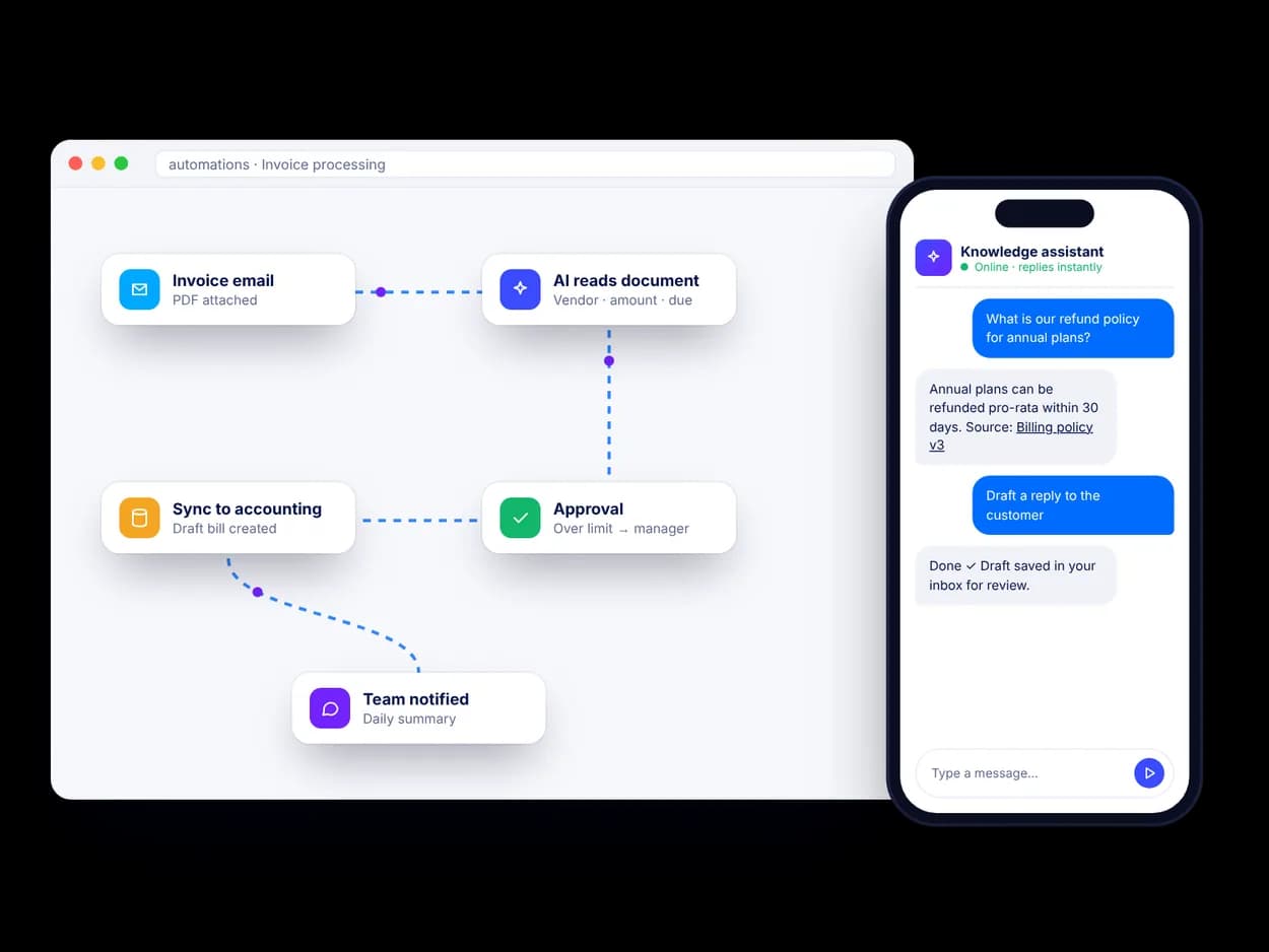 AI & Automation: example dashboards, apps and workflows