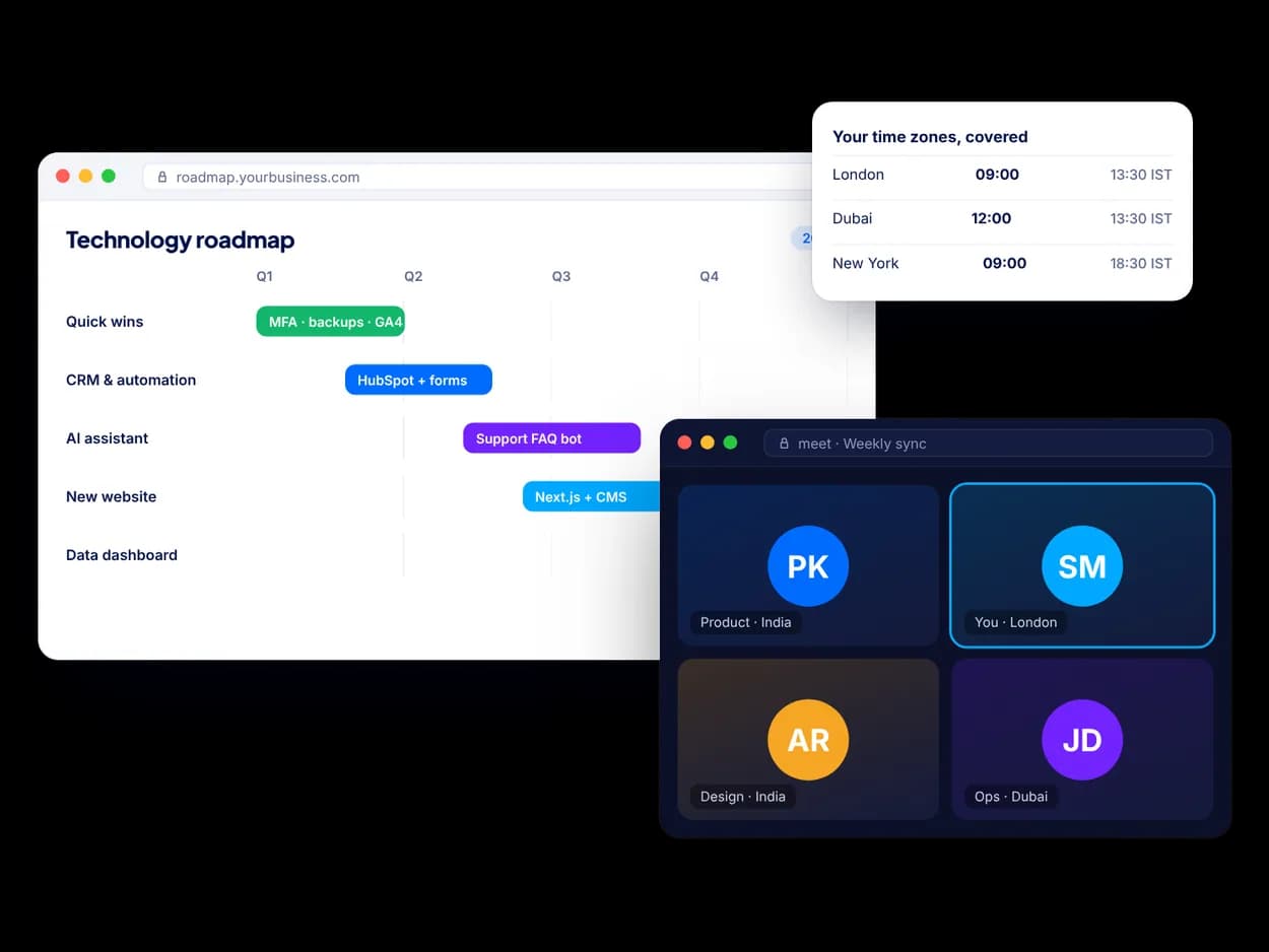 Consulting & Dedicated Teams: example dashboards, apps and workflows